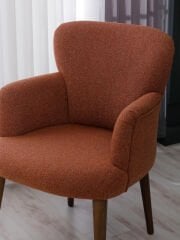 BERJER Koltuk-cafe-ofis-balkon-teras-bahçe- buklet kumaş-kahverengi ayak