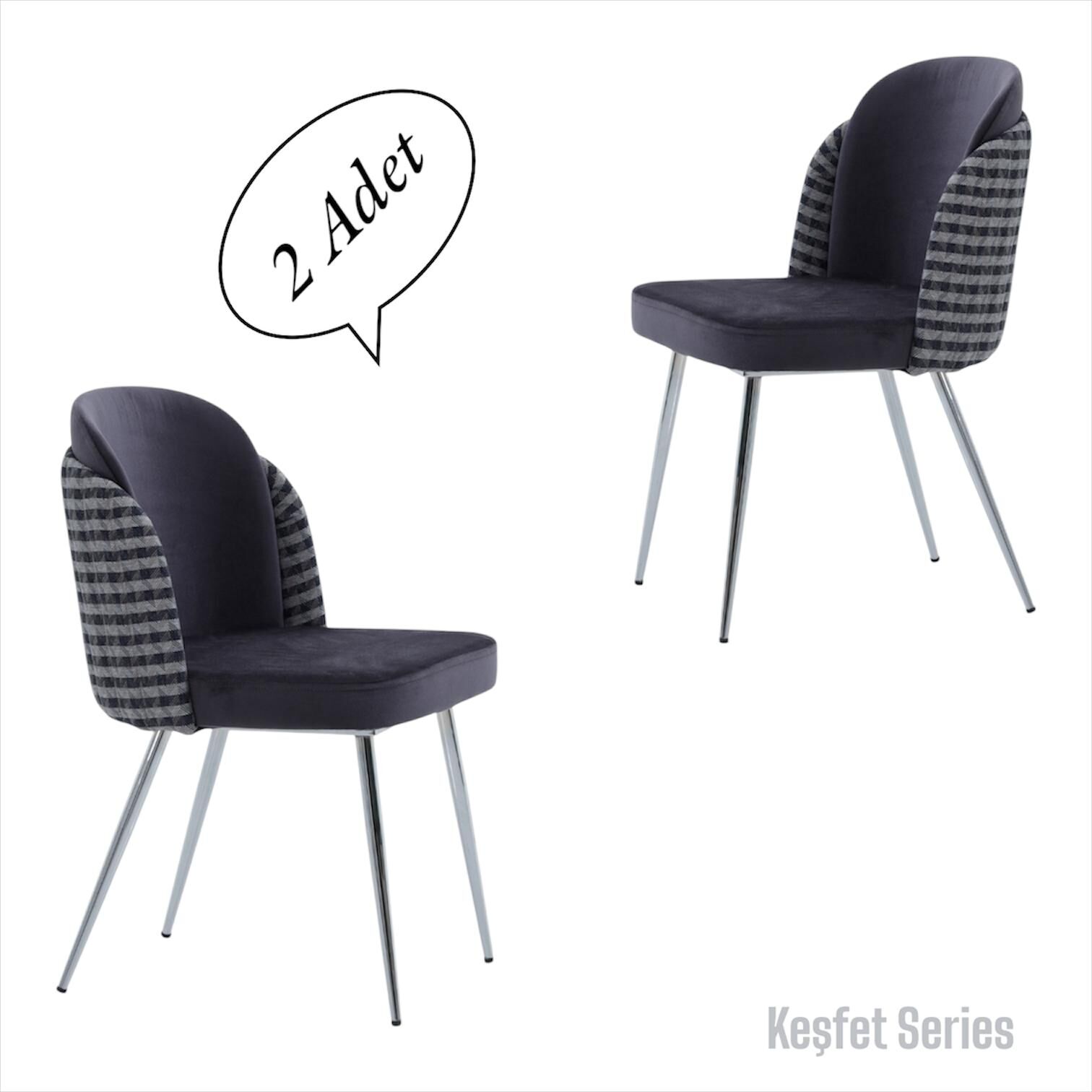 Keşfet Series Sandalye ,2 Adet,Mutfak,Oturma Odası,Salon,Metal Ayak,Çok Amaçlı