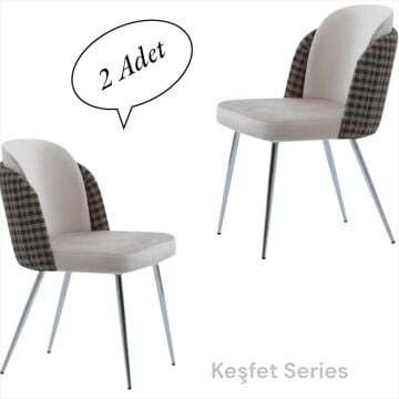 Keşfet Series Sandalye ,2 Adet,Mutfak,Oturma Odası,Salon,Metal Ayak,Çok Amaçlı
