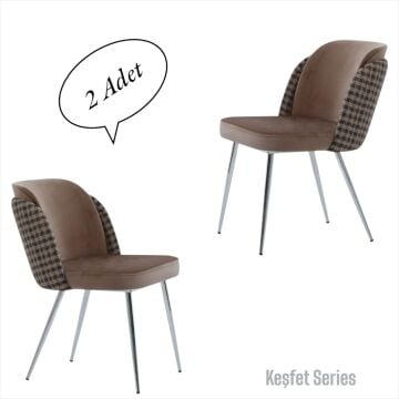 Keşfet Series Sandalye ,2 Adet,Mutfak,Oturma Odası,Salon,Metal Ayak,Çok Amaçlı