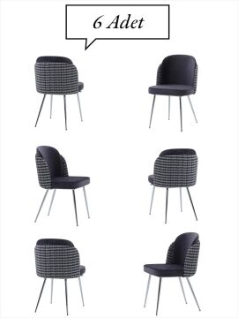 Keşfet Series Sandalye ,6 Adet ,Mutfak ,Oturma Odası, Salon, Metal Ayak ,Çok Amaçlı