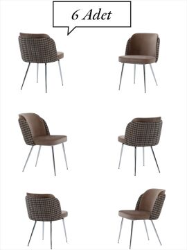 Keşfet Series Sandalye ,6 Adet ,Mutfak ,Oturma Odası, Salon, Metal Ayak ,Çok Amaçlı