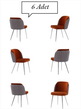 Keşfet Series Sandalye ,6 Adet ,Mutfak ,Oturma Odası, Salon, Metal Ayak ,Çok Amaçlı
