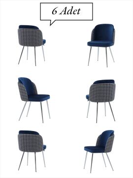Keşfet Series Sandalye ,6 Adet ,Mutfak ,Oturma Odası, Salon, Metal Ayak ,Çok Amaçlı