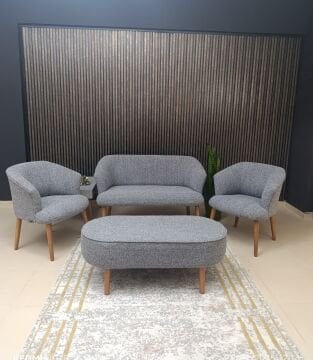 Bukle Çay Seti Koltuk Takım Balkon Bahçe Ofis Teras Salon Mutfak
