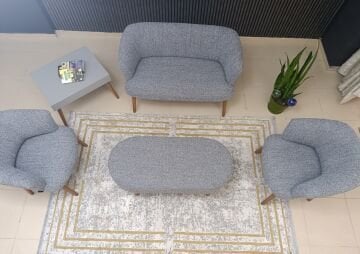 Bukle Çay Seti Koltuk Takım Balkon Bahçe Ofis Teras Salon Mutfak